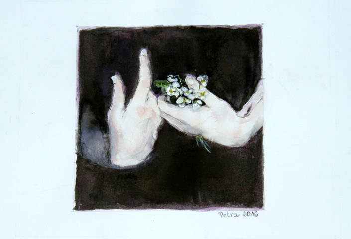 Voní létem – akvarel+tuš, 26×18 2500,- CZK